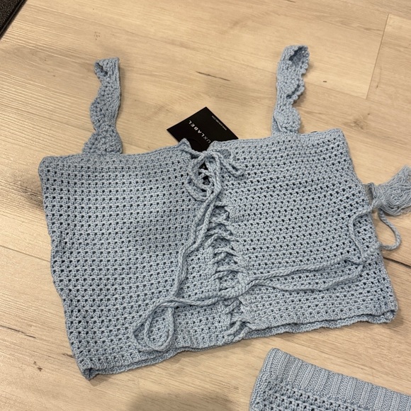 Jluxlabel NWT Power Blue Fira 2 piece Crochet Women Skirt Set. - Picture 4 of 12
